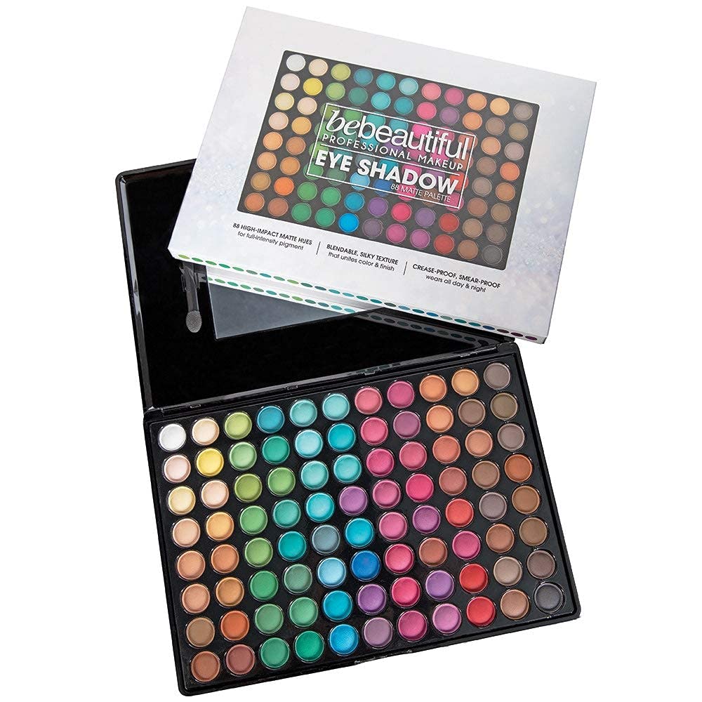 Bebeautiful Professional Makeup Eyeshadow with Applicator, 88 Color, Matte