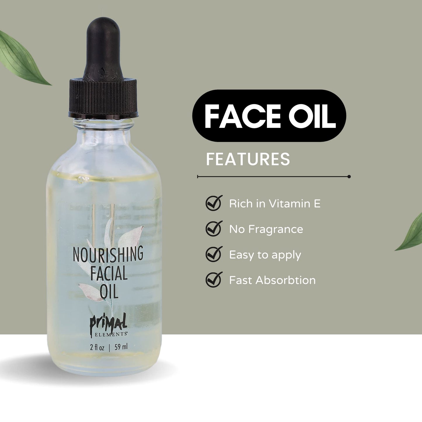 Primal Elements Nourishing Facial Oil, 2 fl Ounce Beauty & Personal Care Primal Elements