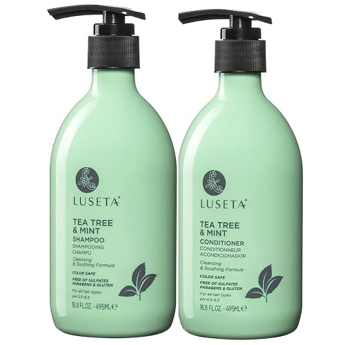 LUSETA Tea Tree Mint Shampoo and Conditioner for Hair Cleaning, Clarifying with Lavender, Tea Tree & Peppermint Oil, Soothe the Scalp, Fight Itchy Beauty & Personal Care L LUSETA