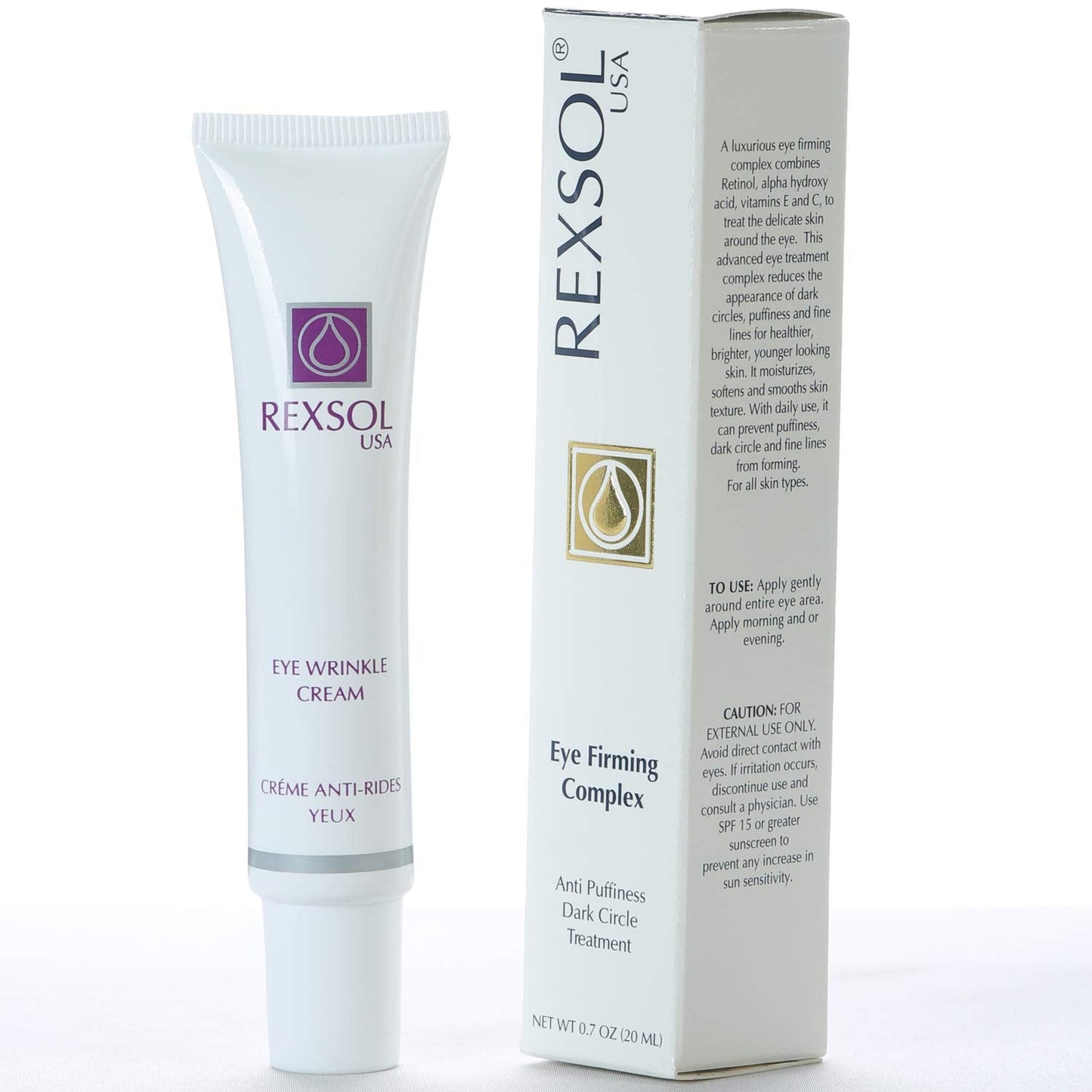 REXSOL Eye Firming Complex Anti-Puffiness & Dark Circle Treatment | Under Eye Cream For Dark Circles and Puffiness (20 ml/0.7 oz) Beauty & Personal Care REXSOL