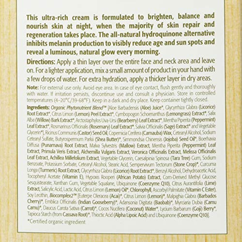 Eminence Bright Skin Overnight Correcting Cream for Unisex - 2 oz Cream Beauty & Personal Care Eminence