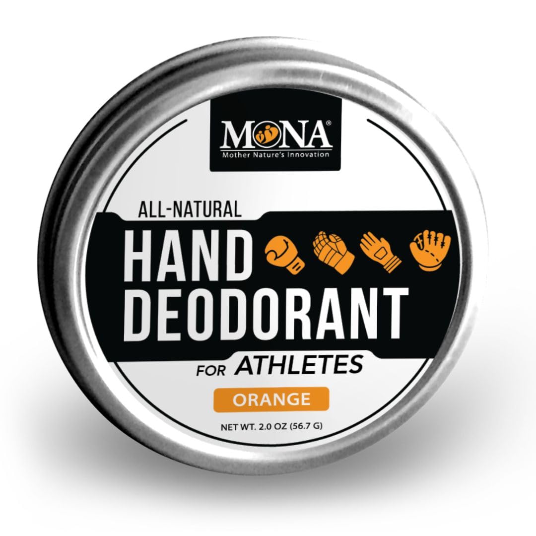 Hand Deodorant for Athletes - Deodorize and Nourish hands - Absorbs Moisture - 100% Natural, Vegan and Cruelty-Free - For Sports Players with Gloves Beauty and Personal Care MONA