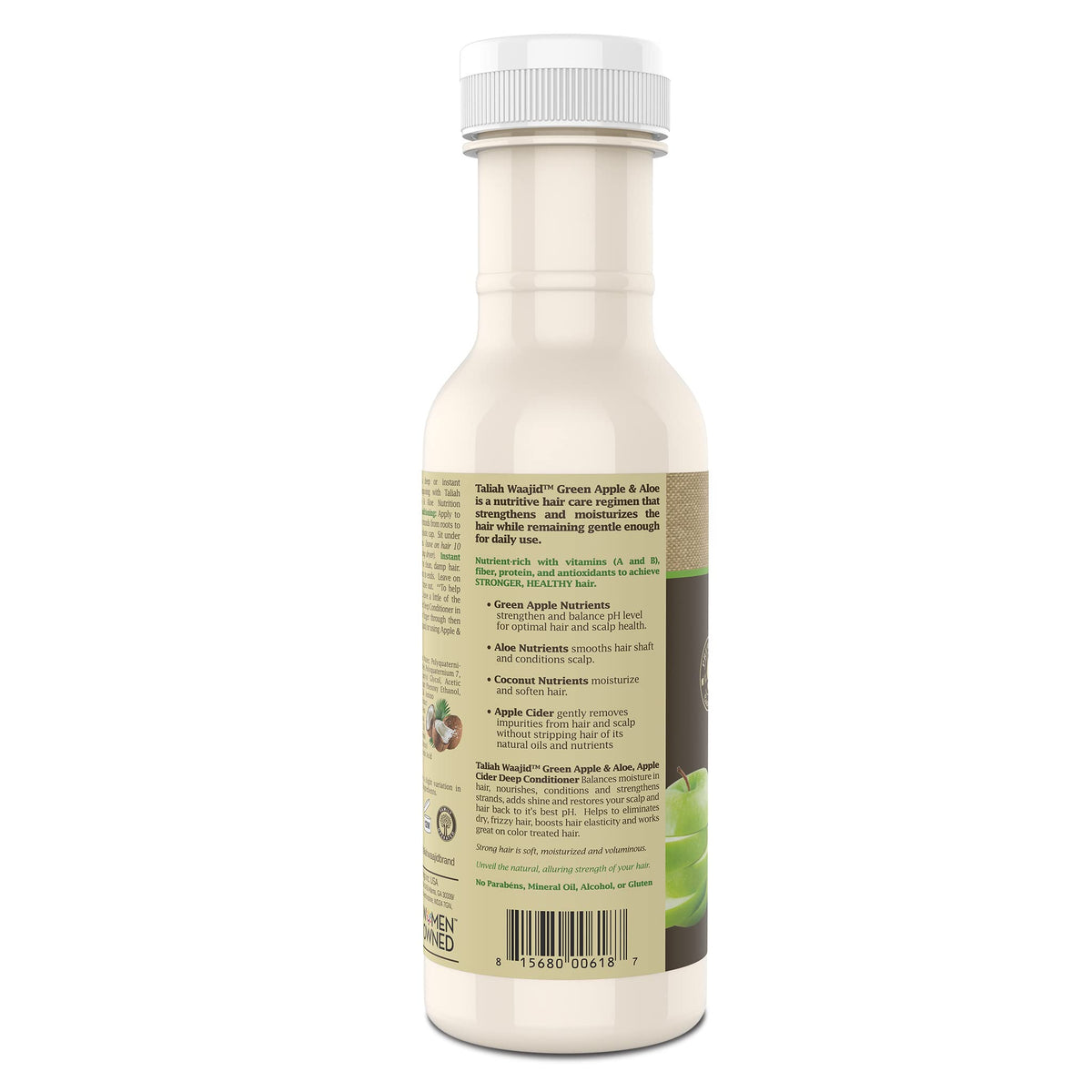Taliah Waajid Green Apple Aloe with Coconut Nutrition Apple Cider Deep Conditioner | Curl Conditioner Vitamins, Protein Formula | Softer, Smoother