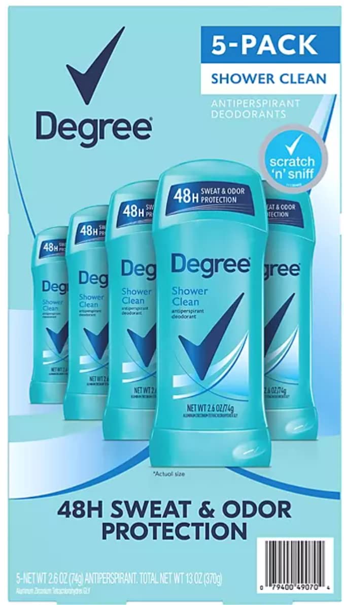 Degree Antiperspirant Deodorant, Shower Clean, 2.6 Ounce (Pack of 5) Beauty and Personal Care Degree