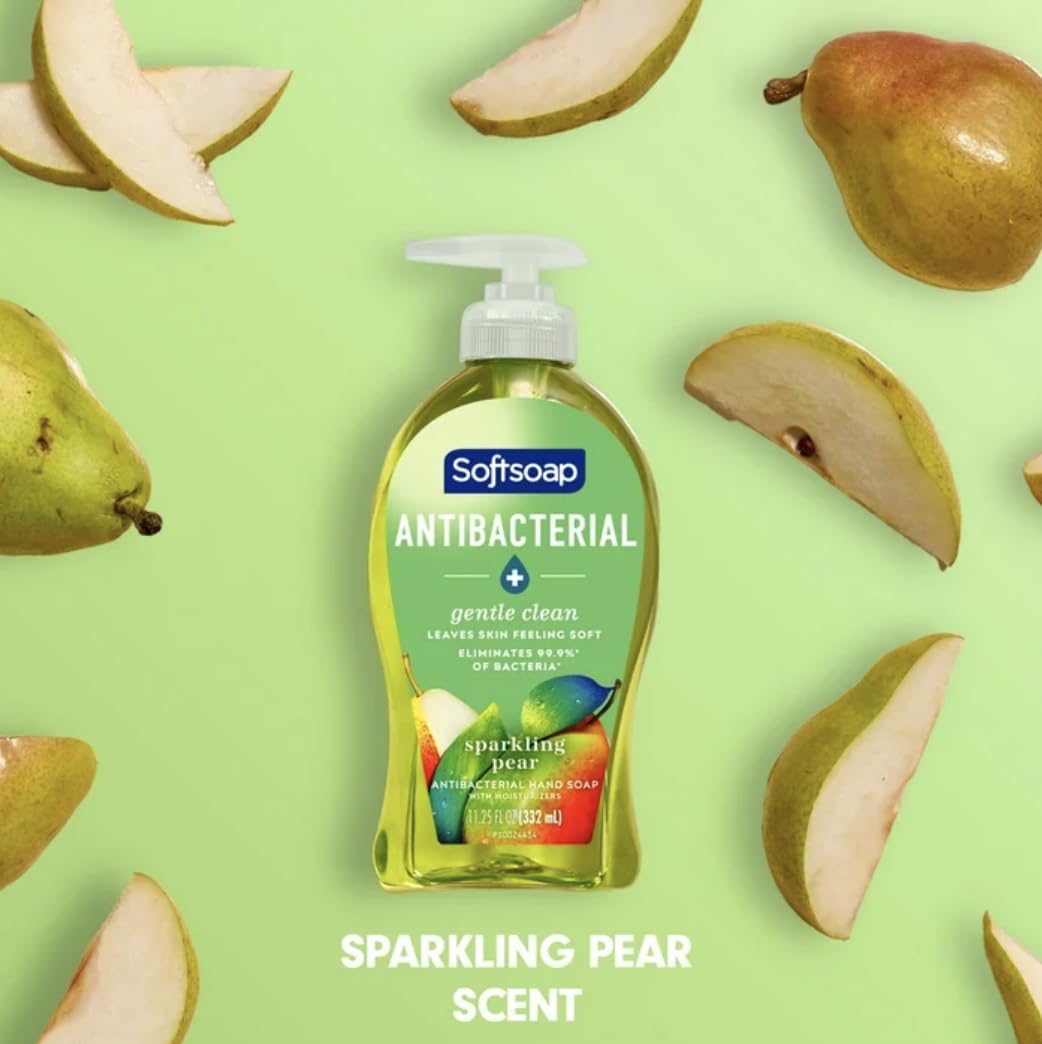 Softsoap Antibacterial Liquid Hand Soap Pump, Sparkling Pear Scent, Gentle Clean Formula, 11.25 fl oz (Pack of 6) Beauty & Personal Care Softsoap