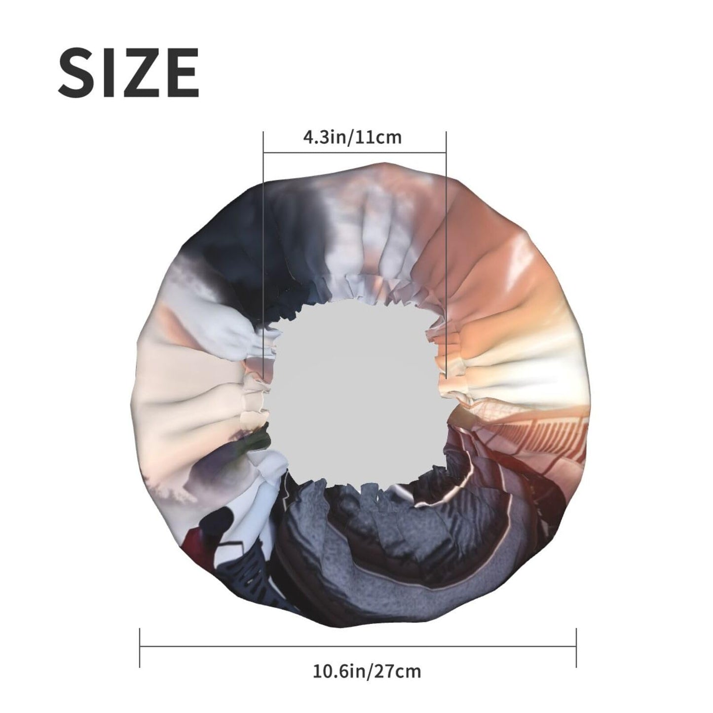 Steam Train Depart Sunset Shower Cap for Women Men Large Reusable Shower Bonnet Double-Layer Waterproof Bath Caps Elastic Band Hair Hat for All Beauty and Personal Care BWLHJKE