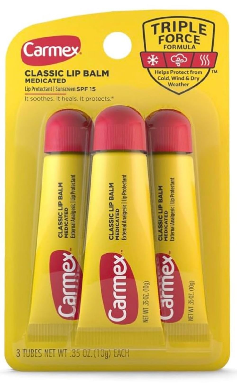 Carmex Classic Lip Balm, 0.35 Ounce (Pack of 3) Beauty & Personal Care Carmex