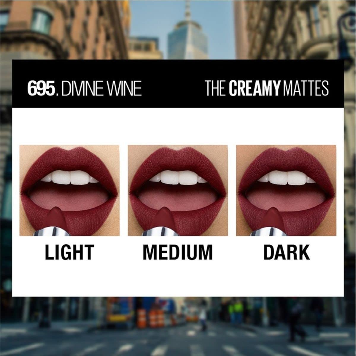 Myb Lip Matte 695 Divine Size 0.15o Maybelline Color Sensational Lip Color Creamy Matte 695 Divine Wine 0.15oz Beauty & Personal Care MAYBELLINE