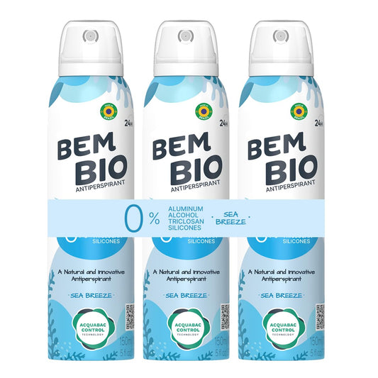 Bem Bio Sea Breeze Biotranspirant Deodorant Natural, Aluminum-Free, Vegan, 24-Hour Protection, 150ml (5.07 fl oz) Beauty and Personal Care BEM BIO