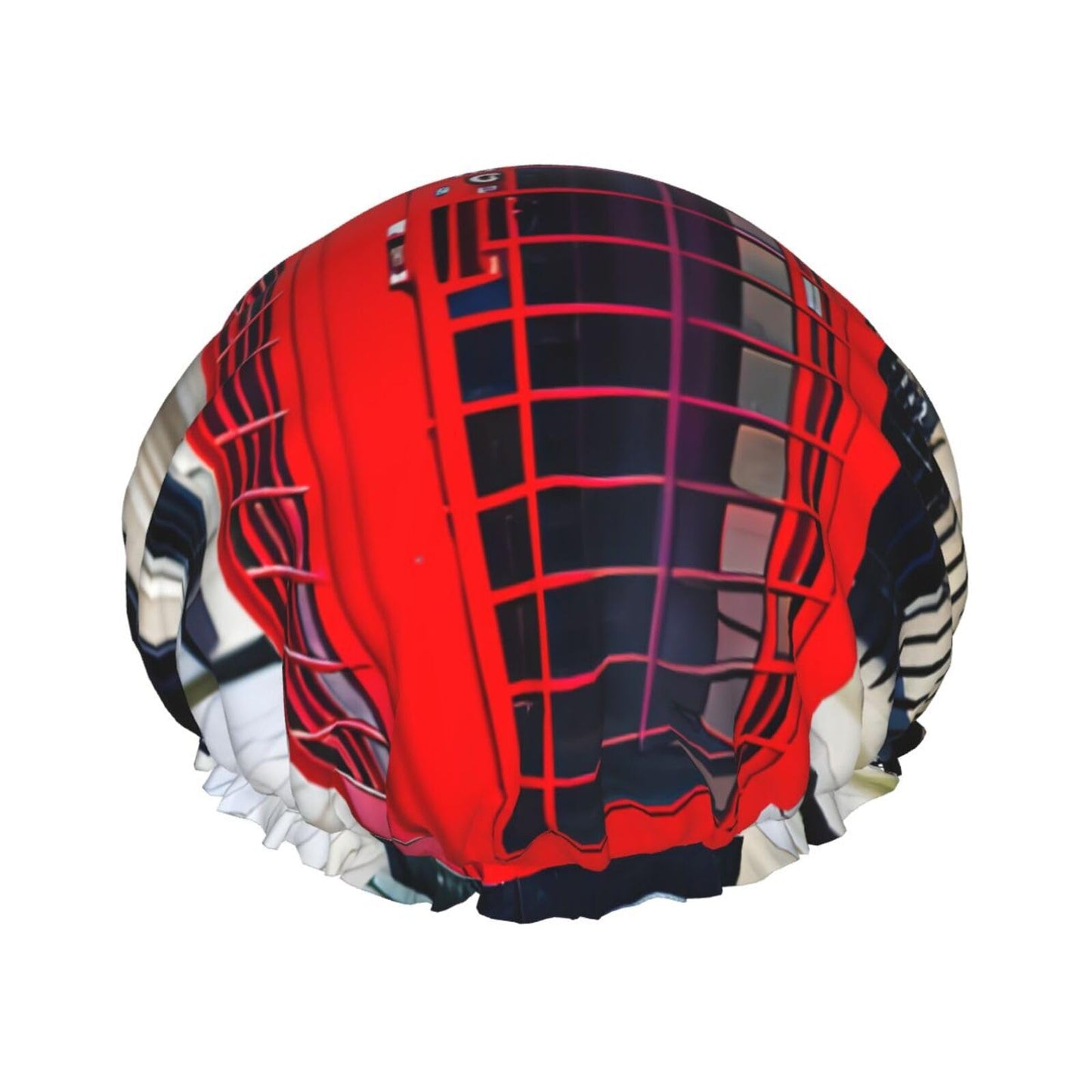 One Size Shower Cap for Women & Men - Telephone Booth Print Bath Hair Cap, Salon Accessory, Elastic Strap, Double Layer Beauty and Personal Care BaerK