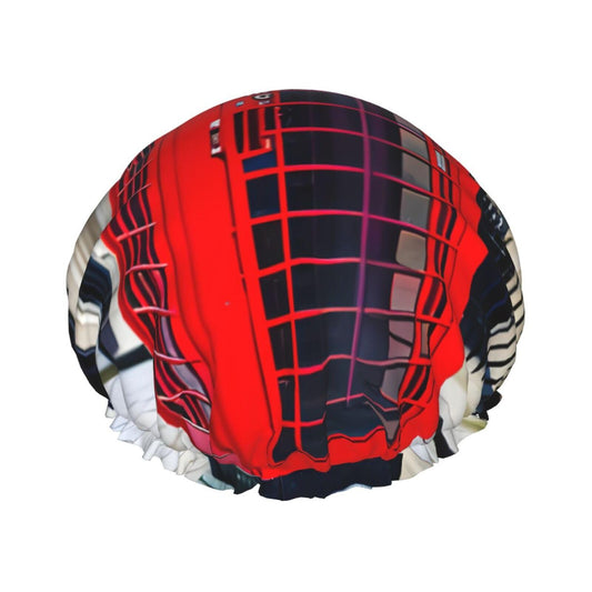 One Size Shower Cap for Women & Men - Telephone Booth Print Bath Hair Cap, Salon Accessory, Elastic Strap, Double Layer Beauty and Personal Care BaerK