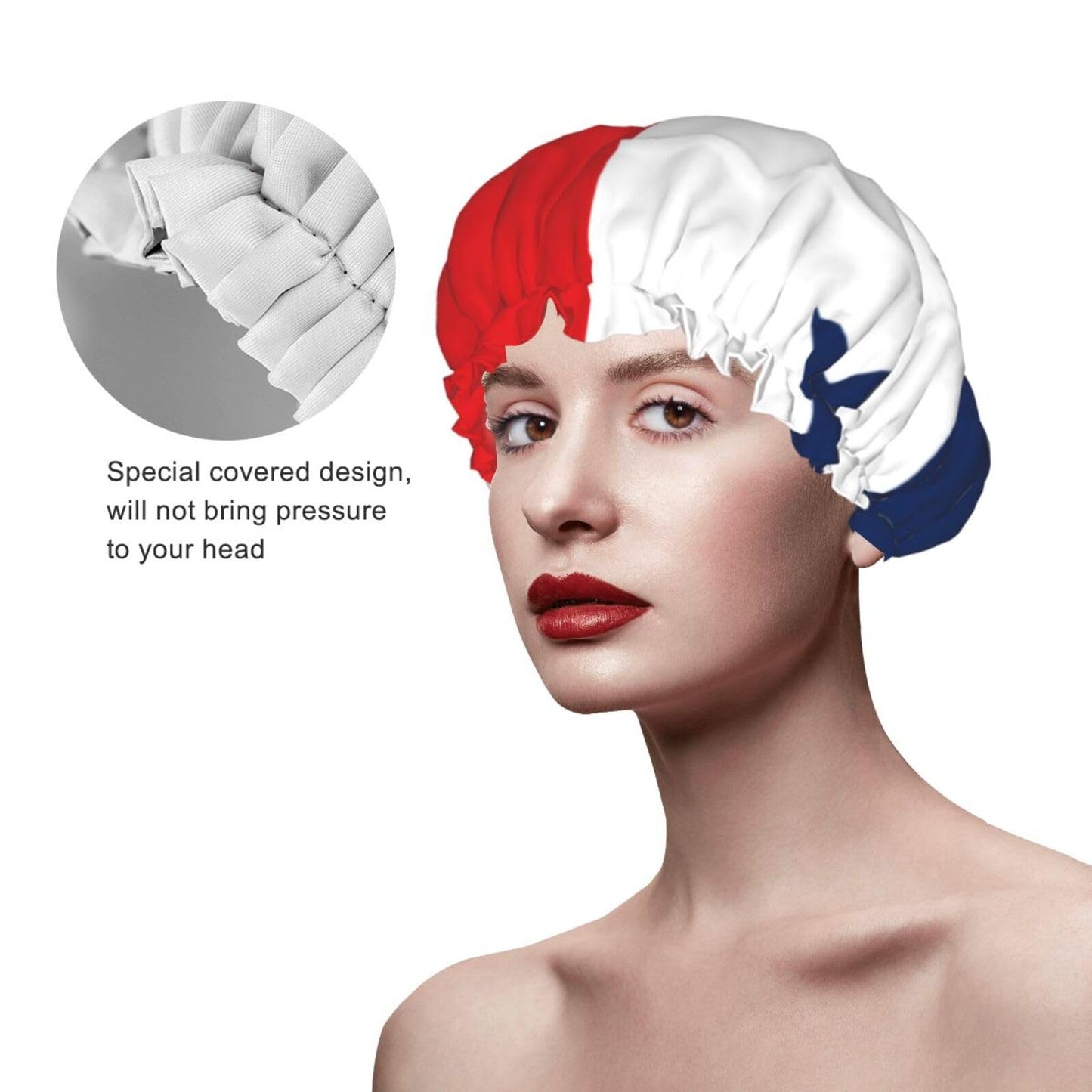 Panama Flag Prints Shower Cap Double Layer Lined Waterproof Bathing Shower Hat Beauty and Personal Care Hayyett