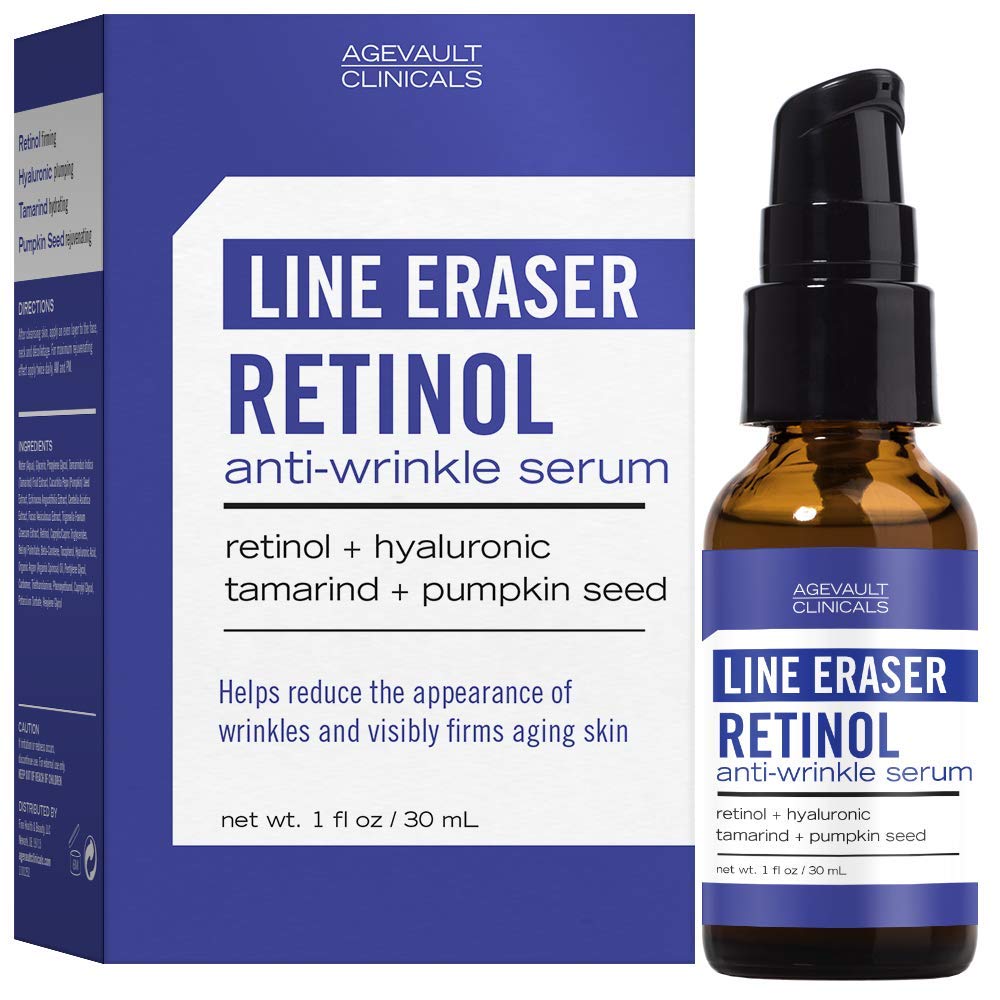 AgeVault Clinicals Line Eraser Retinol Anti-Wrinkle Serum 1oz / 30ml Beauty & Personal Care Age Vault Clinicals
