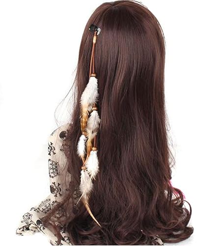Handmade Boho Hippie Hair Extensions with Feather Clip Comb Hairpin Headdress DIY Accessories for Women Lady Beauty & Personal Care Suoirblss