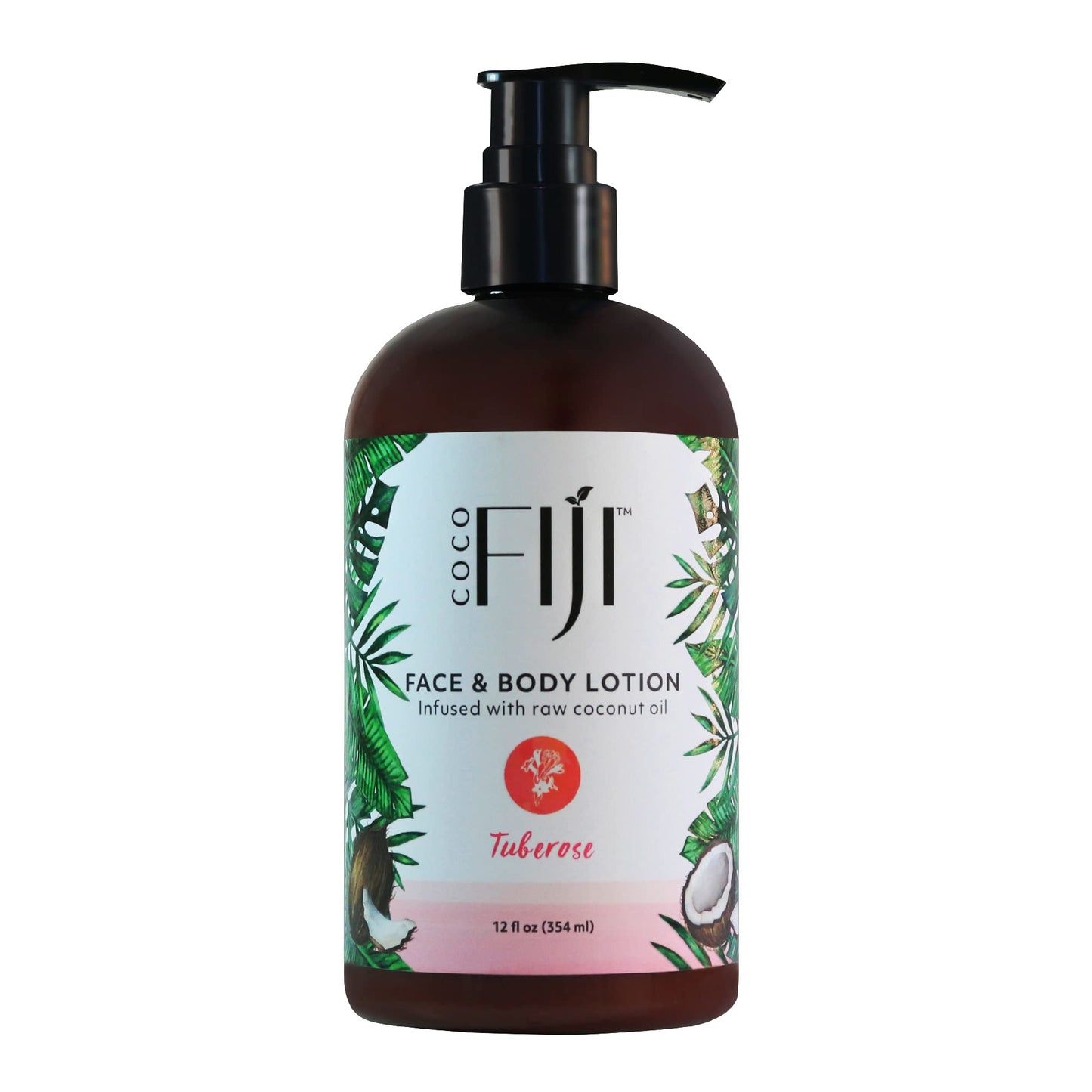 Coco Fiji Face & Body Lotion Infused With Coconut Oil | Lotion for Dry Skin | Moisturizer Face Cream & Massage Lotion for Women & Men | Tuberose 12 Beauty & Personal Care Organic Fiji
