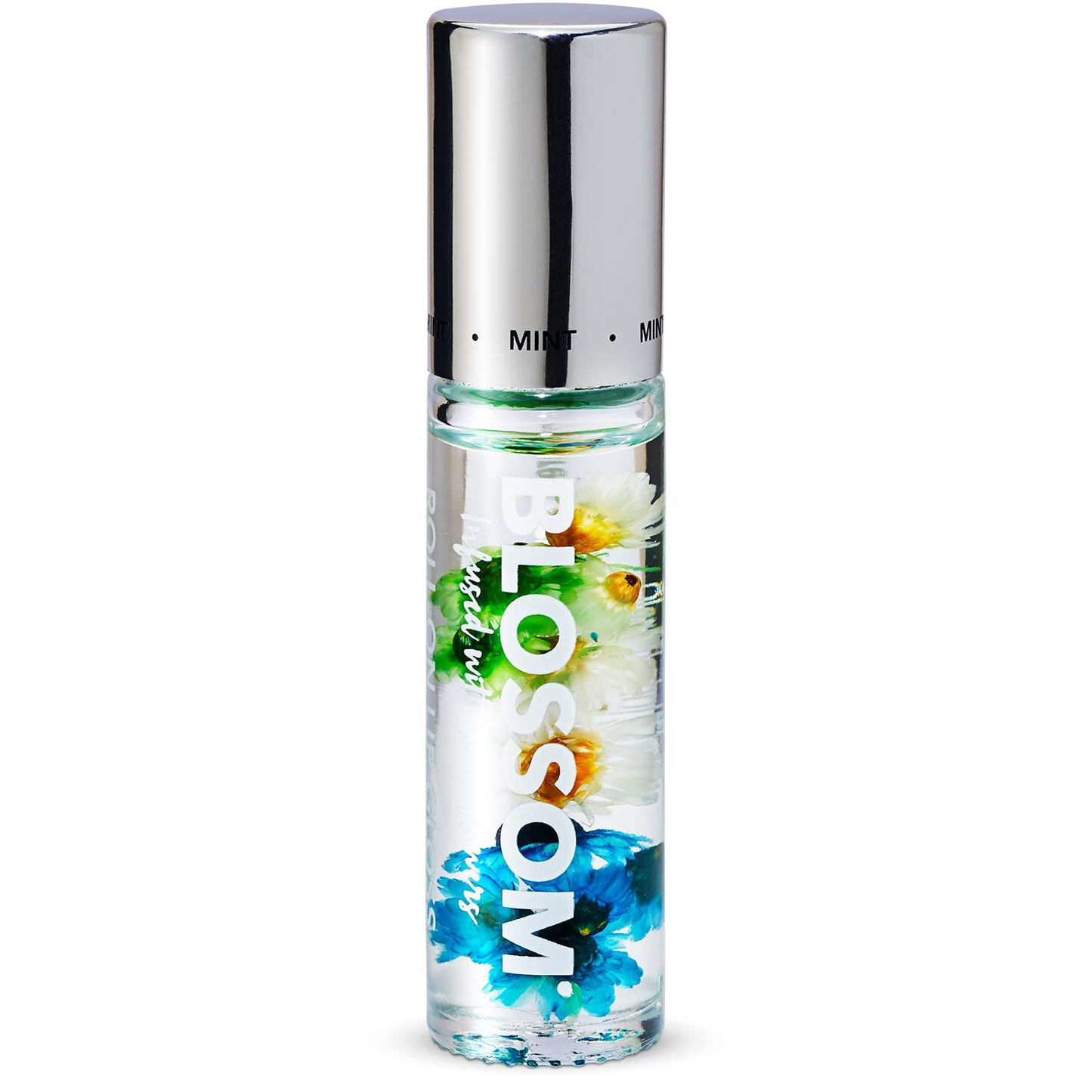 Blossom Roll on Lip Gloss, Scented Clear High Shine Moisturizing Lip Oil, Non Sticky, Infused with Real Flowers, Made in USA, 0.2oz, Mint Beauty & Personal Care Blossom