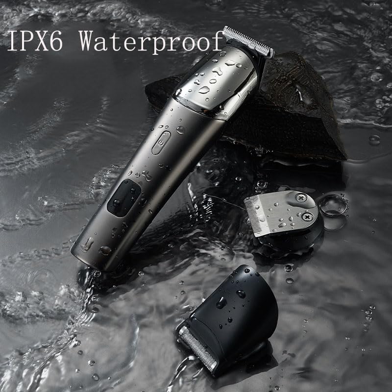 GLESVOWIO Multifunctional Men's Beard Trimmer Kit Electric Razor Shaver Professional Hair Clipper with Zero Gapped T-Blade Nose Ear Body for Men IPX6 Beauty and Personal Care GLESVOWIO