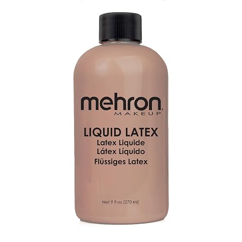 Mehron Makeup Liquid Latex | SFX Makeup | Halloween Latex Makeup | Latex Glue for Skin | Prosthetic Glue 9 fl oz (266 ml) (Dark Flesh) Beauty & Personal Care Mehron