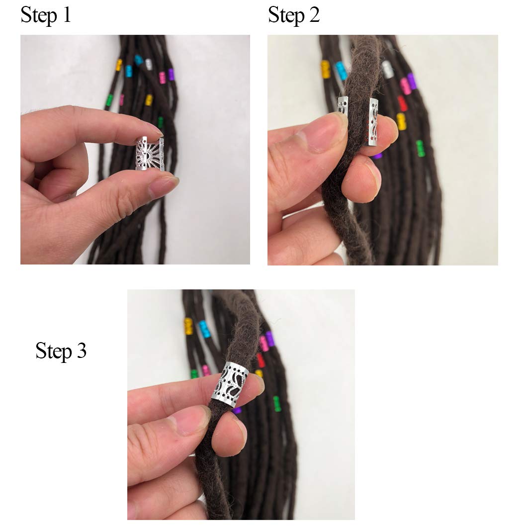 Messen 170 Pieces Dreadlocks Beads Multicolor Aluminum Dread Locks Metal Cuffs Hair Decoration Braiding Hair Jewelry (Not Break Easily) Beauty & Personal Care Messen