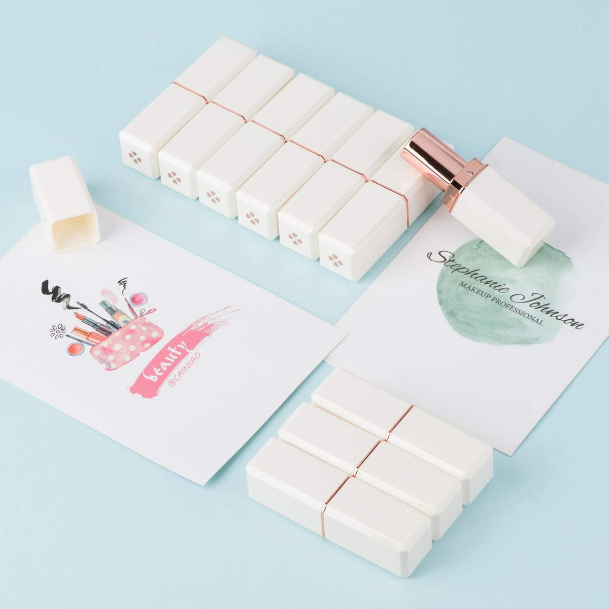Allwon 10Pcs White Empty Lipstick Tubes DIY Lip Balm Container (Square Tube) Beauty & Personal Care Allwon