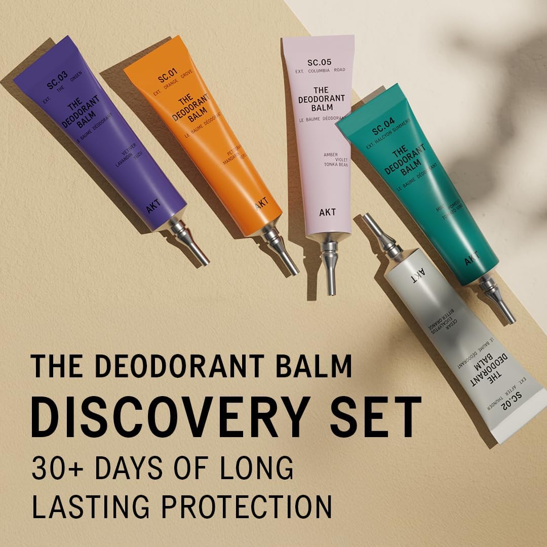 AKT Mini Deodorant Balms Discovery Set, Pack of 5 x 0.16 Fl Oz, Natural Deodorants for Men and Women, Award-Winning, Multi-use, Cream Deo Without Beauty and Personal Care AKT