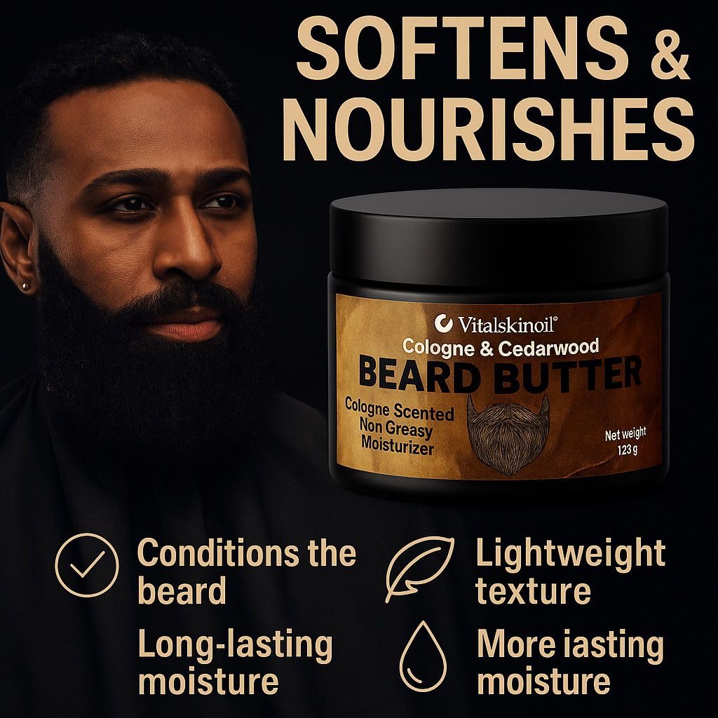 Beard Butter for Men, Cologne Scent, Non-Greasy Conditioning grooming Beauty and Personal Care VITALSKINOIL