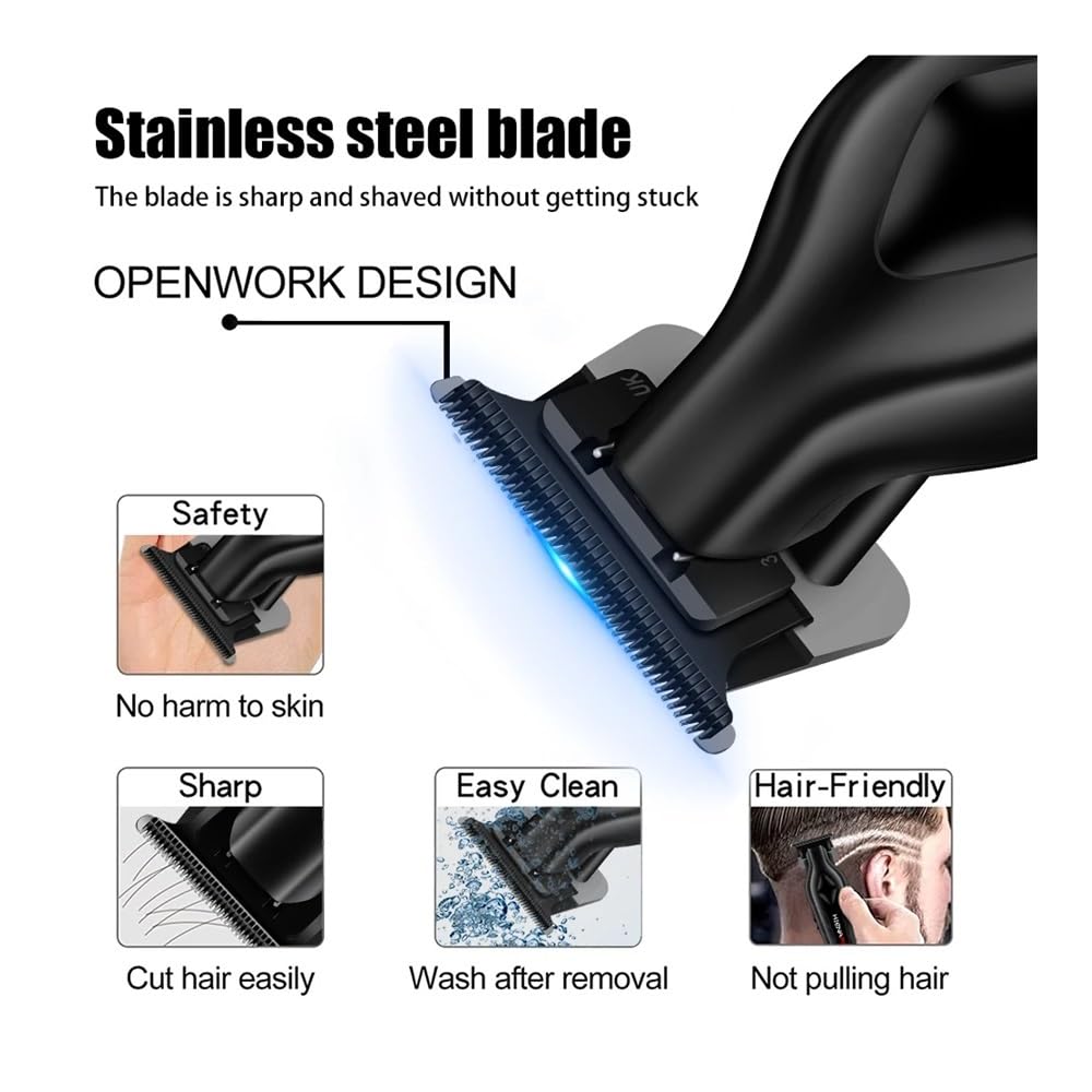 EWKYLSEM Razors Professional Men's Electric Hair Clipper, T Cutter Head Zero Gap Trim, Men's Electric Razor, Small and Convenient for Family use Beauty and Personal Care EWKYLSEM