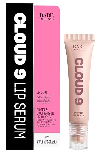 BABE ORIGINAL Cloud 9 Peptide Lip Serum | Daily Lip Treatment with Cloudberry Oil, Mushroom Extracts, Hyaluronic Acid for Dryness & Fine Lines | Beauty & Personal Care BABE ORIGINAL