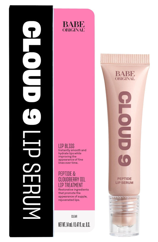 BABE ORIGINAL Cloud 9 Peptide Lip Serum | Daily Lip Treatment with Cloudberry Oil, Mushroom Extracts, Hyaluronic Acid for Dryness & Fine Lines | Beauty & Personal Care BABE ORIGINAL