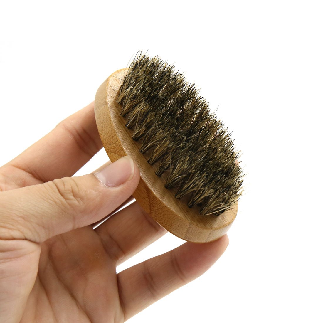 Ruilogod Soft bristles Mini Hard Round Wooden Handle Men Beard Mustache Cleaning Brush (id: 50b 92e e73 b12 552 Beauty and Personal Care Ruilogod