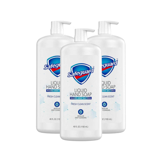 3 pack Safeguard Liquid Hand Soap, Micellar Deep Cleansing, Fresh Clean Scent (40 oz.) 40 Fl Oz (Pack of 3) Beauty & Personal Care Soap