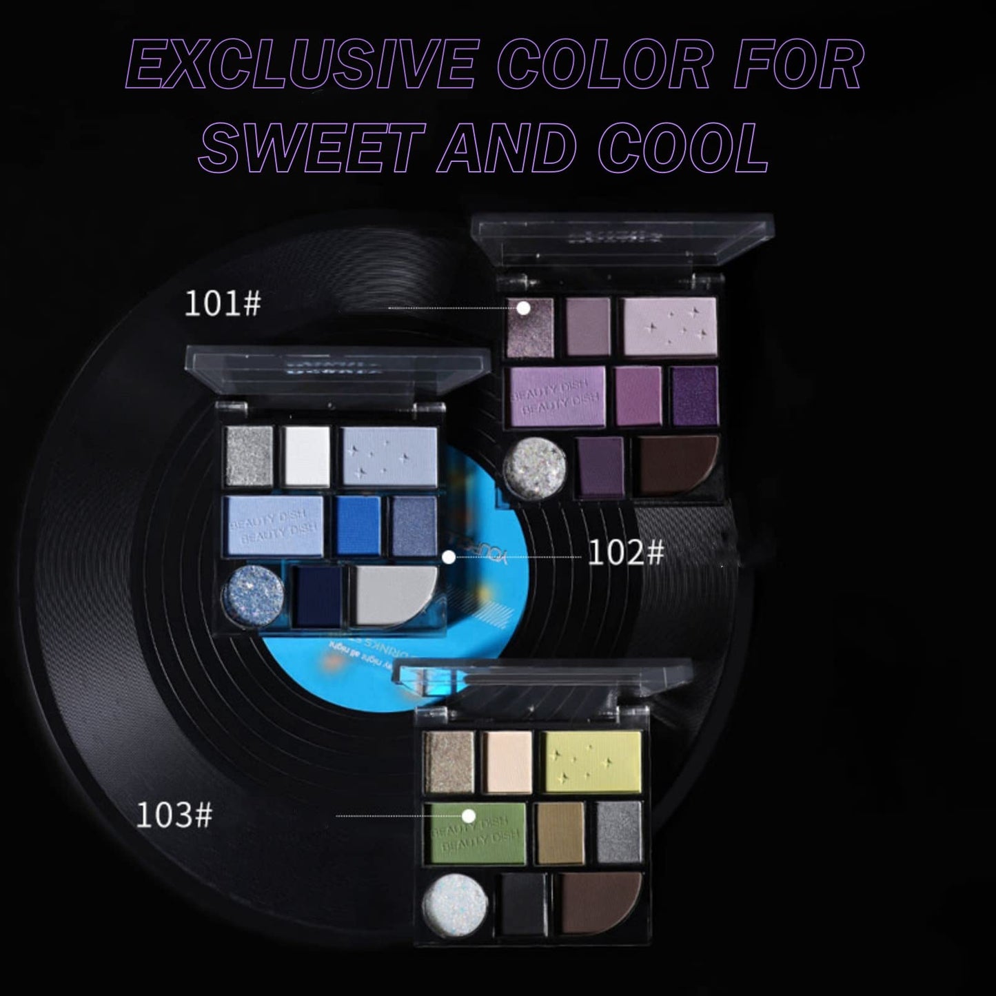 9 Colors Pearlescent Eyeshadow Palette, Purple Smoky Eye Shadow Palette, Matte Shimmer Longwearing Highly Pigmented Reflective Powder Palet Beauty & Personal Care BSMKCL