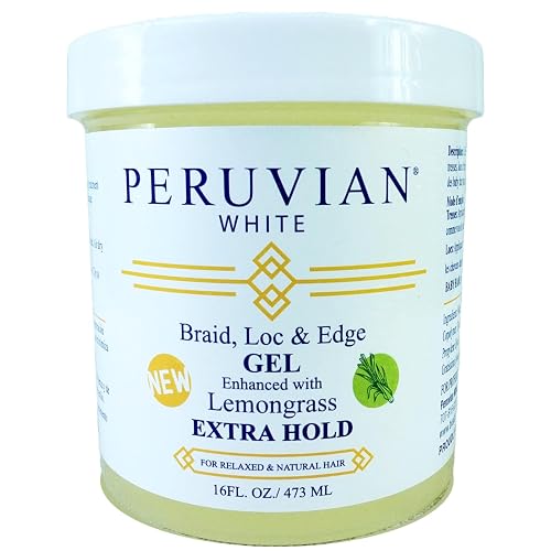 Peruvian white Braid, Loc, and Edge Gel EXTRA HOLD for Relaxed & Natural Hair, 16 oz. (Apple Cider Vinegar) Beauty & Personal Care Peruvian white