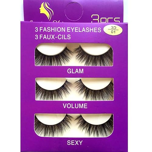 Sunniess Hair Imported Korea Fiber Faux Mink False Eye lashes Handmade Reusable Long Cross Volume Dramatic Lashes Natural Look Makeup Thick Black Fake Beauty & Personal Care Sunniess Hair