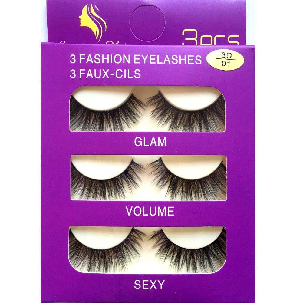 Sunniess Hair Imported Korea Fiber Faux Mink False Eye lashes Handmade Reusable Long Cross Volume Dramatic Lashes Natural Look Makeup Thick Black Fake Beauty & Personal Care Sunniess Hair