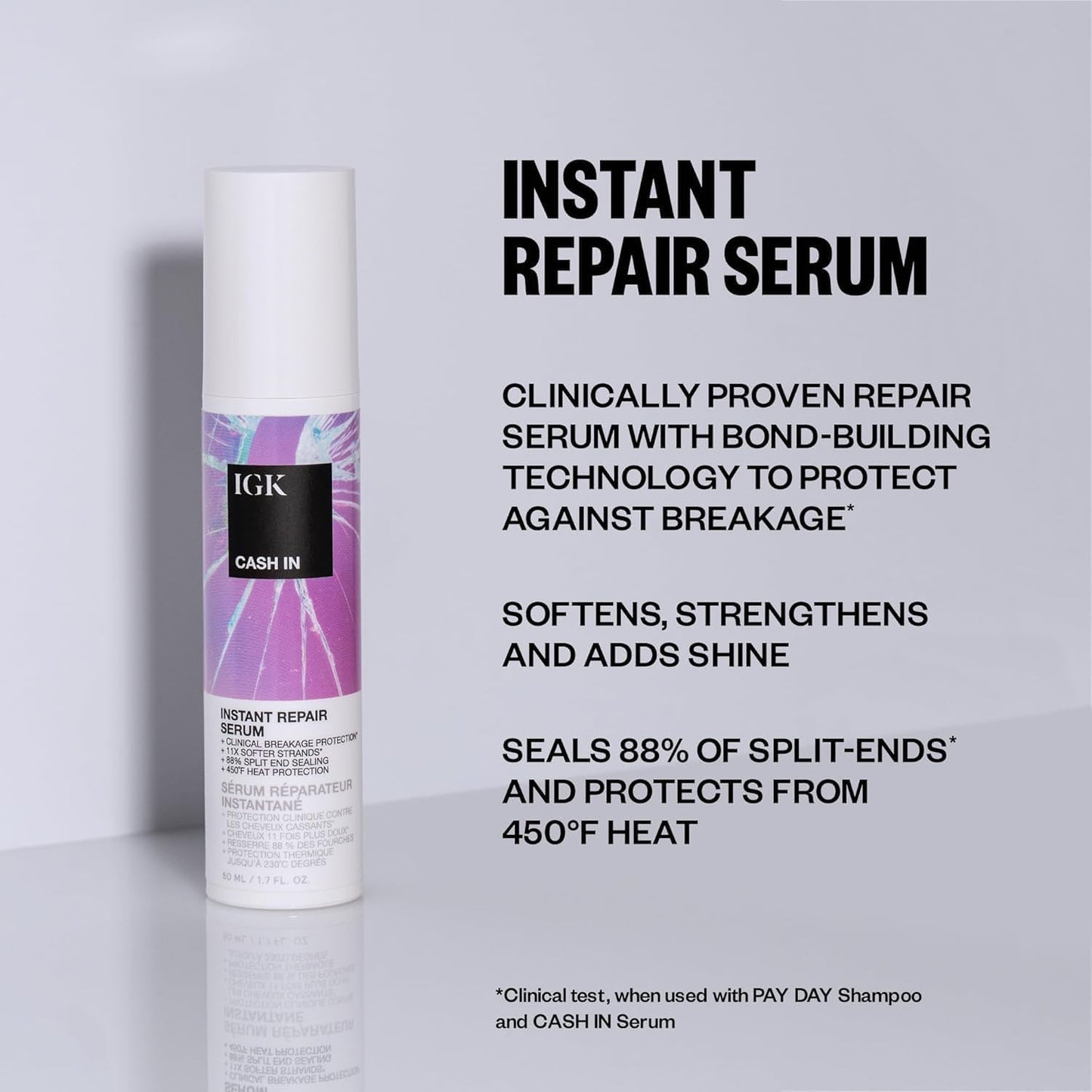 IGK Bond-Building Repair Set | ANTISOCIAL Bond-Building Dry Hair Mask + CASH IN Instant Repair Serum | Repair + Protect + Soften | Vegan + Cruelty Beauty & Personal Care IGK