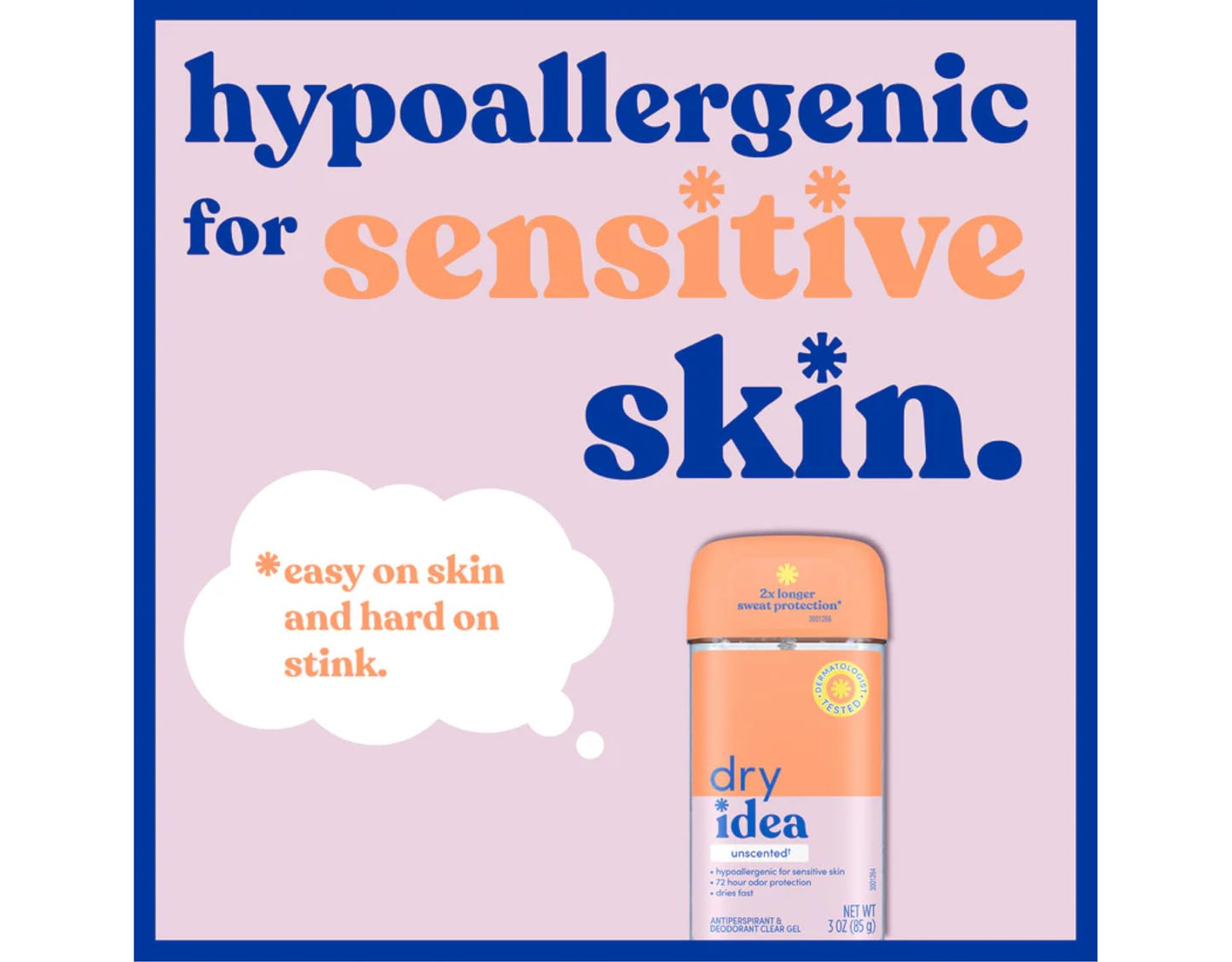 Dial Dry Idea Anti-Perspirant and Deodorant, Unscented, Hypo-Allergenic, 3 oz, Clear Beauty and Personal Care Dry Idea