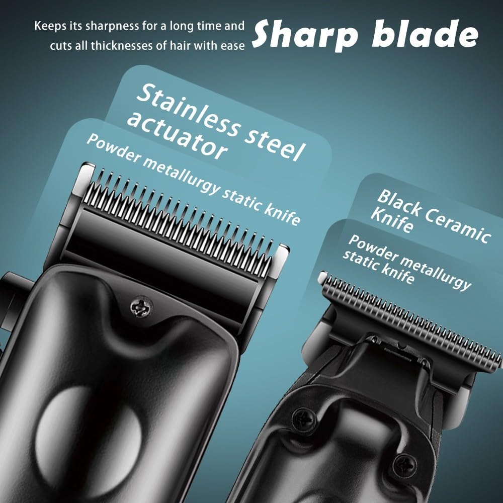 Professional Hair Clippers for Men Adjustable Trimmer Kit with 10 Combs and LCD Screen Cordless Barber Machines Men's Shaver Gifts Beauty and Personal Care QDKVTNDJZ