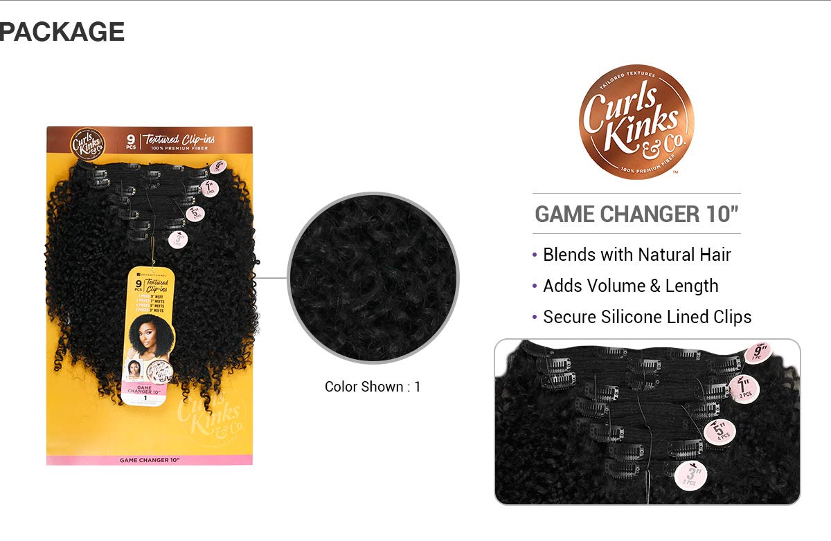 Sensationnel Curls Kinksandco Clip in-Game Changer 10 Inch,2 DARKBROWN