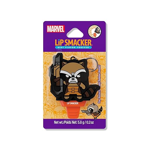 Lip Smacker Marvel Guardians of the Galaxy Lippy Pals, Clear & Glossy, Fun & Giftable, Cruelty Free - Pop Rockets Candy Beauty & Personal Care Lip Smacker