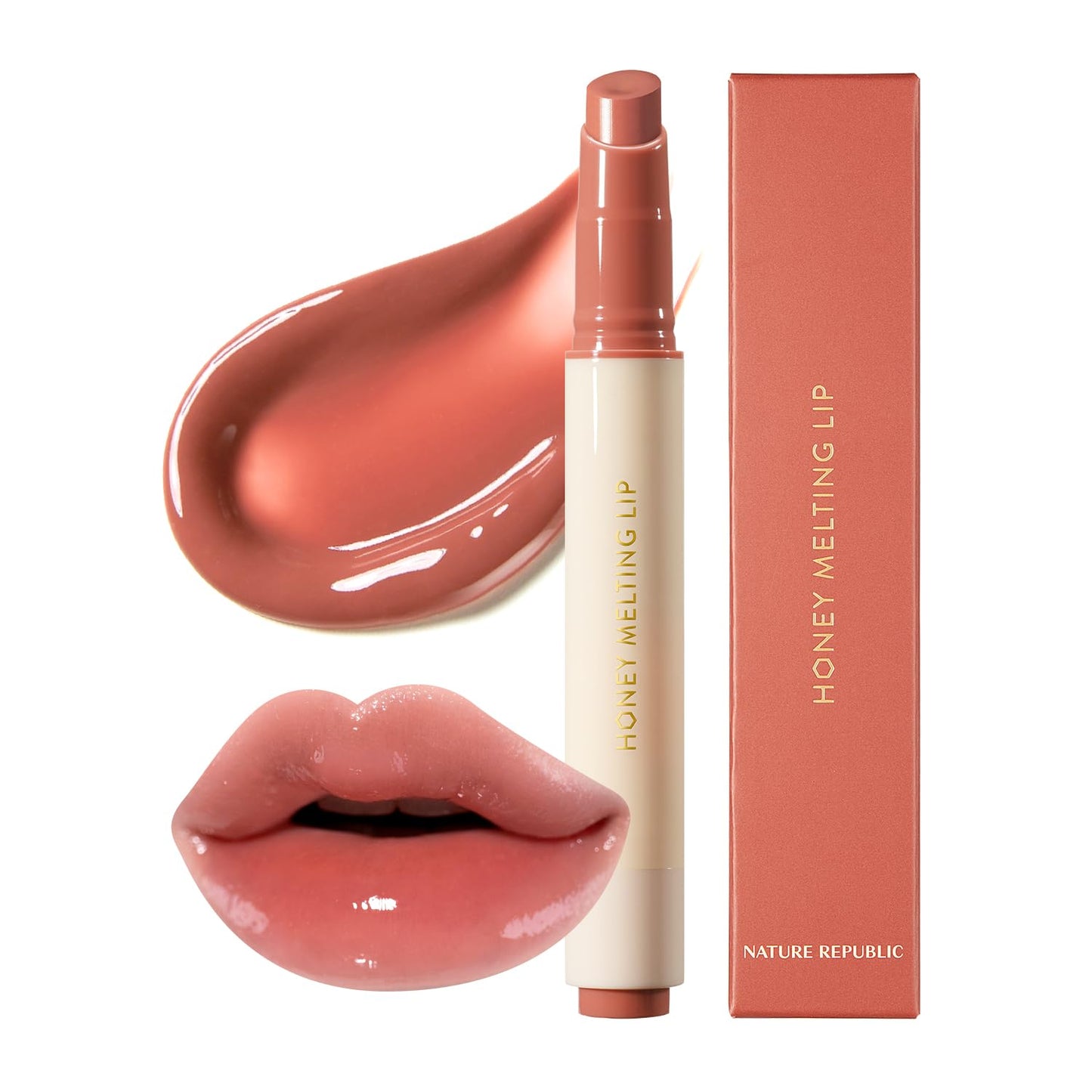 Nature Republic HONEY MELTING LIP (06 COCO) SOFT LIP STICK, Hydrating Gloss, Moisturizing balms, Sheer tint, Shine & Glowy Finish, korean make up Beauty and Personal Care Nature Republic