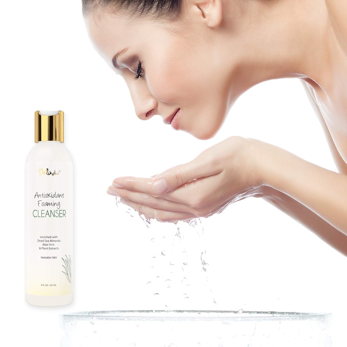 Deluvia Antioxidant Foaming Daily Facial Cleanser & Face Wash, Hydrating Gentle Face Cleanser for Sensitive & Dry Skin, Moisturizing Face Wash Beauty & Personal Care DELÚVIA