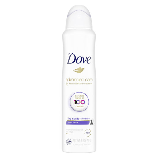 Dove Invisible Antiperspirant Deodorant Dry Spray ¼ Moisturizers Sheer Fresh 48-Hour Sweat and Body Odor Protecting Deodorant for Women 3.8 oz Beauty and Personal Care Dove