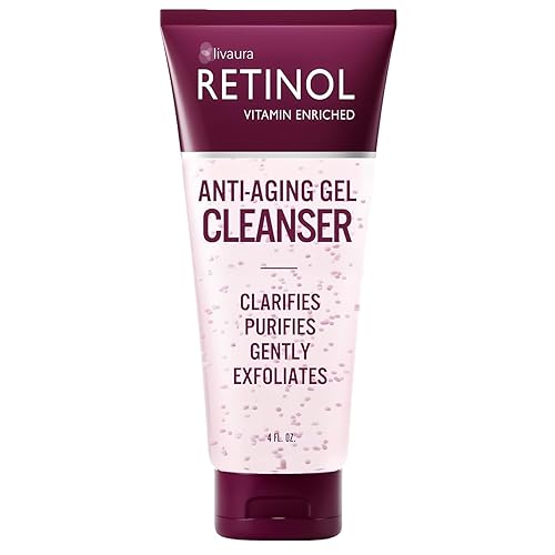 LIVAURA Retinol Anti-Aging Gel Cleanser - Gently Cleans Impurities From Pores & Exfoliates for Soft, Smooth Skin - Antioxidant-Rich Micro-Beads w Beauty & Personal Care Retinol