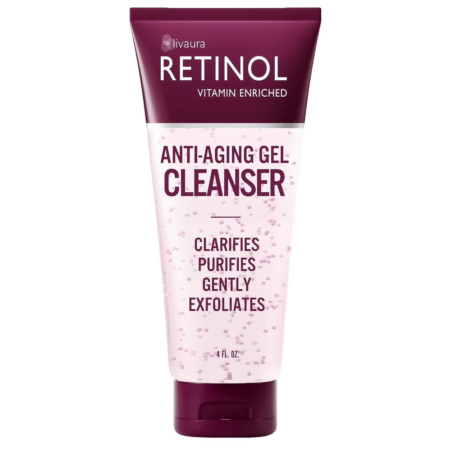 LIVAURA Retinol Anti-Aging Gel Cleanser - Gently Cleans Impurities From Pores & Exfoliates for Soft, Smooth Skin - Antioxidant-Rich Micro-Beads w Beauty & Personal Care Retinol