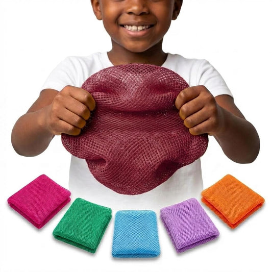 Body scruber African Bath Sponge with Knots, Real, Long, exfoliating net Sponge with 22 Colors Available Made for Both Men and Women as a Hygiene Beauty and Personal Care AFRICANA BEAUTY