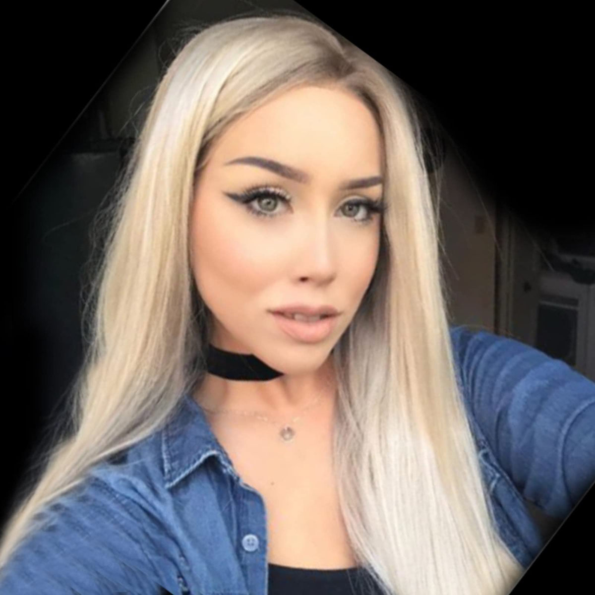 Ombre Blonde Wig Long Silky Straight Blonde Lace Front Wigs for Women Natural Hairline Dark Roots Long Lace Wig Glueless Synthetic Heat Resistant