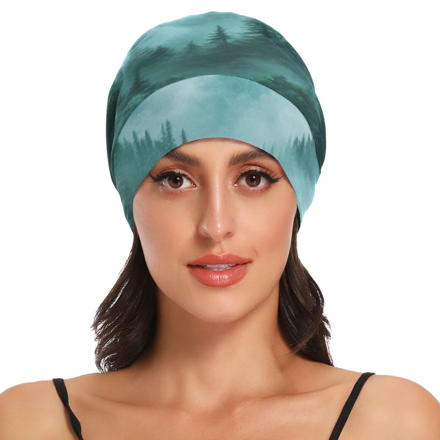 ElliTarr Beanie Hat Satin Bonnet Lined Sleep Cap Hair Wrap Cover Slouchy Beanie for Curly Hair Protection for Gifts for Men Women Foggy Green Beauty and Personal Care ElliTarr