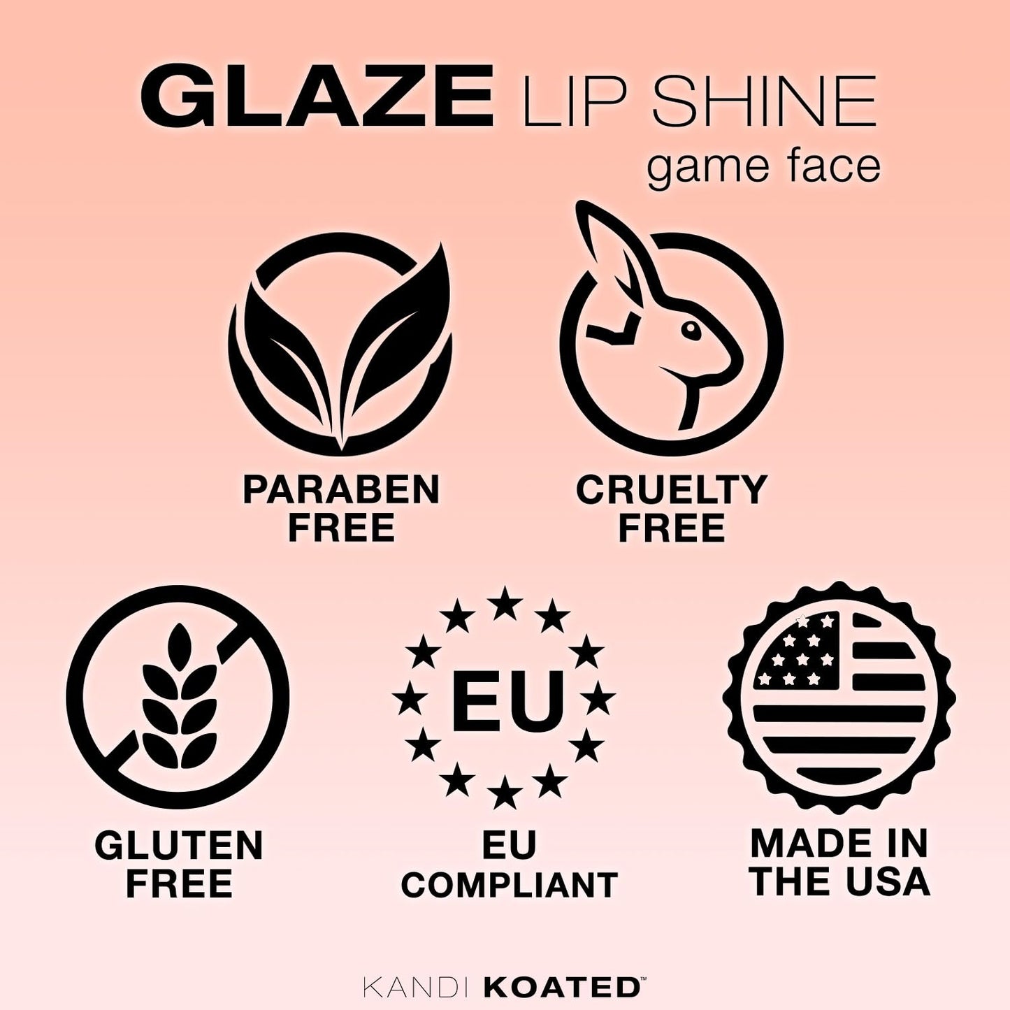 Kandi Koated Glaze Illuminating Lip Shine [Game Face] Lip Gloss | Hydrating Lip Glaze with Paraben-Free, Cruelty-Free Formula, Sheer Color | Beauty & Beauty & Personal Care Kandi