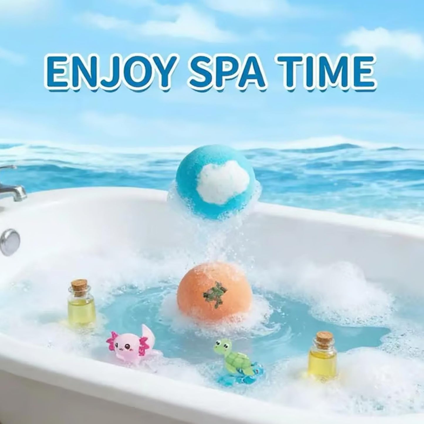 24-Pack Kids Bath Bombs with Surprise Toys, Bath Bombs with Toys Inside, Colorful Fizzy Bath Set for Children, Gift Boxed, Natural Sea Salt Color Beauty and Personal Care FAFVI